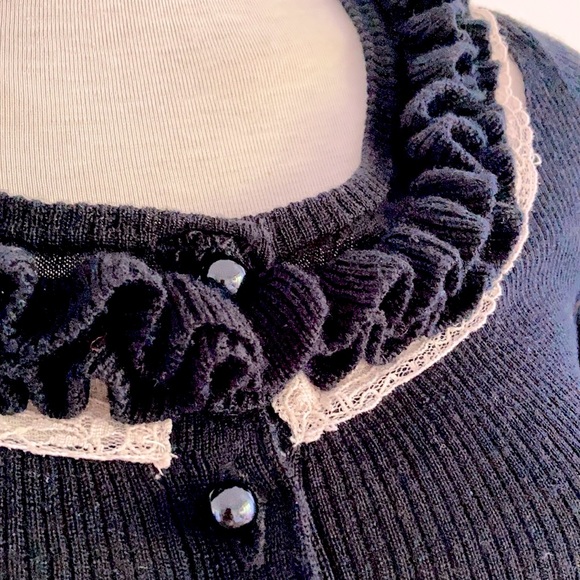 Y2k ALANNAH HILL 100% merino Cardigan with silk ties SIZE 6 - Picture 3 of 15